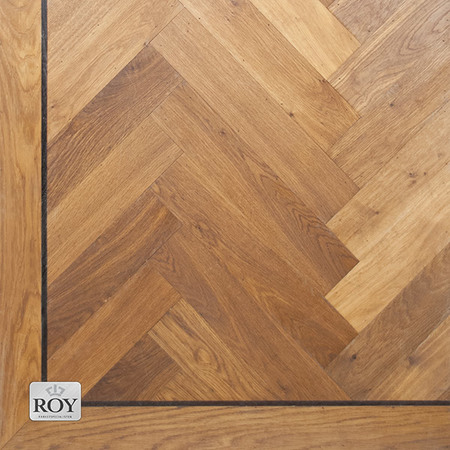 Verouderd Eiken Visgraat Gerookt Rustiek